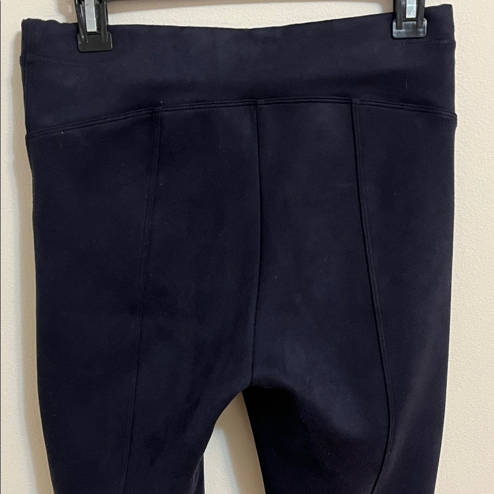Spandex Women's Faux Suede Stretch Black Legging Medium High Rise Pull On 20322R - Picture 8 of 15